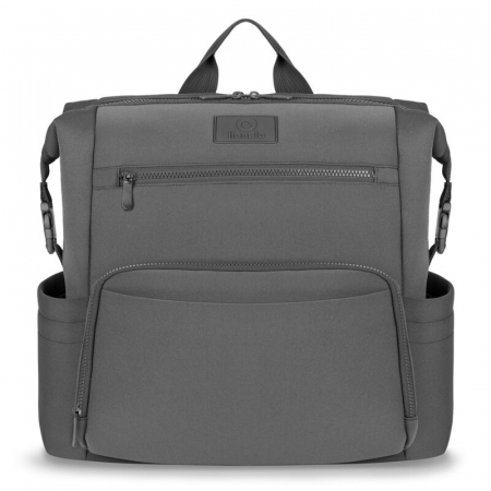 Transport si Relaxare - Rucsac impermeabil pentru mamici, Lionelo, Cube, Cu 12 compartimente si salteluta de schimbat, Cu prindere universala de carucior, 36 x 36 x 23 cm, Gri