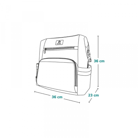 Rucsac impermeabil pentru mamici, Lionelo, Cube, Cu 12 compartimente si salteluta de schimbat, Cu prindere universala de carucior, 36 x 36 x 23 cm, Verde [5]