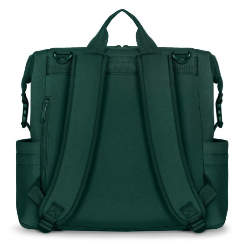 Rucsac impermeabil pentru mamici, Lionelo, Cube, Cu 12 compartimente si salteluta de schimbat, Cu prindere universala de carucior, 36 x 36 x 23 cm, Verde [9]