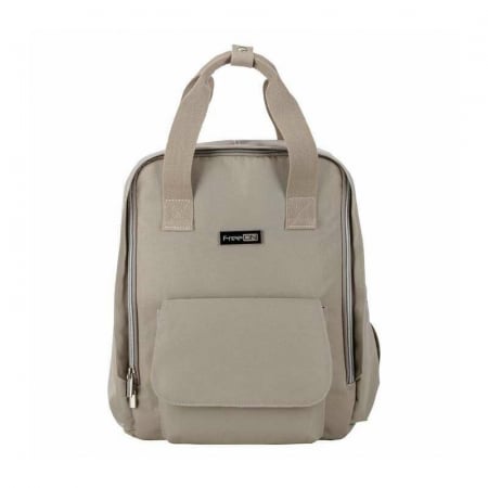 Transport si Relaxare - Rucsac pentru mamici, FreeON, Style, Impermeabil, Cu multiple buzunare, Bine compartimentat, Cu prindere universala de carucior, 28x28x12 cm, Grey/Beige