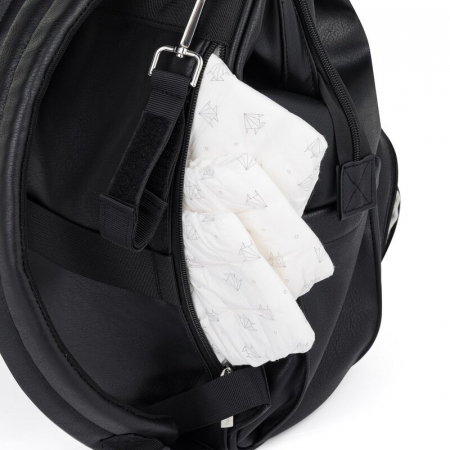 Rucsac pentru mamici, Petite&Mars, Jasper, Cu 12 compartimente, Cu buzunare termice, Saltea de infasat inclusa, 27 x 41 x 14 cm, Absolute Black [9]
