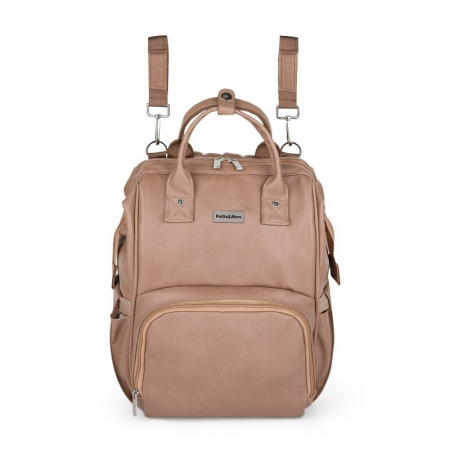 Rucsac pentru mamici, Petite&Mars, Jasper, Cu 12 compartimente, Cu buzunare termice, Saltea de infasat inclusa, 27 x 41 x 14 cm, Camel Beige [2]