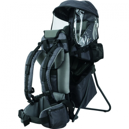 Transport si Relaxare - Rucsac pentru transportul copiilor, FreeON, Mount, Cu acoperis, Cu multiple compartimente, 87.5 x 38 x 77 cm, Conform cu standardul european de securitate EN 13209-1:2022, Grey