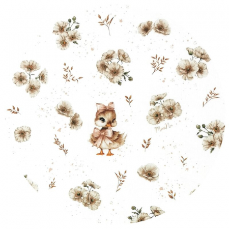 Sac de dormit, MimiNu, Cu picioruse, De iarna, Din bumbac certificat Oeko Tex Standard 100, Cu fermoar pe mijloc, 87 cm, 3 luni - 2.5 ani, 2.5 Tog, Design, Ducklings Beige [2]