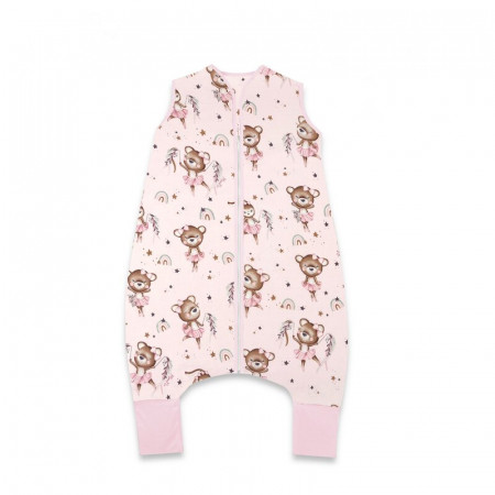 Mobilier si Lenjerie - Sac de dormit, MimiNu, Cu picioruse, De iarna, Din bumbac certificat Oeko Tex Standard 100, Cu fermoar pe mijloc, 87 cm, 3 luni - 2.5 ani, 2.5 Tog, Design, Little Ballerina Pink