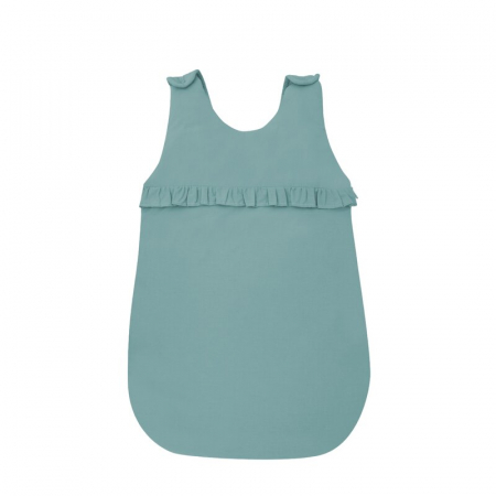 Mobilier si Lenjerie - Sac de dormit, MimiNu, Pentru bebelusi, De iarna, Cu volanase, Din bumbac, Cu fermoar lateral, Cu capse pe umar, 70 cm, 0 - 6 luni, 2.5 Tog, Colectia Royal, Nepal Green