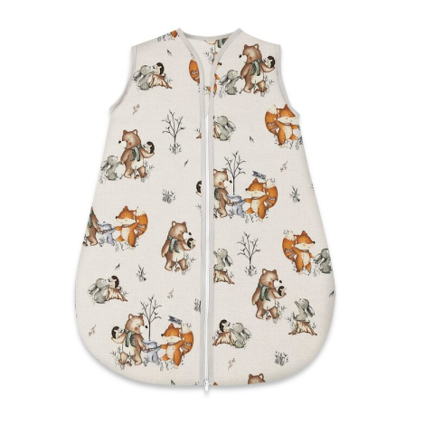 Mobilier si Lenjerie - Sac de dormit, MimiNu, Pentru bebelusi, De iarna, Din bumbac certificat Oeko Tex Standard 100, Cu fermoar, 70 cm, 0 - 6 luni, 2.5 Tog, Time for fun