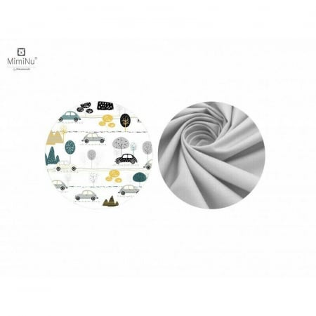 Sac de dormit, MimiNu, Pentru bebelusi, De iarna, Din bumbac certificat Oeko Tex Standard 100, Cu fermoar lateral, Cu capse pe umar, 70 cm, 0 - 6 luni, 2.5 Tog, Childrens Journey Grey [5]