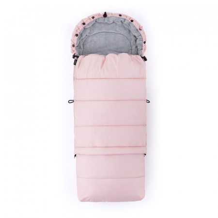 Sac de iarna, Feedo, Multifunctional, Poate fi utilizat ca geanta prin desfacerea fermoarului, Atasabil la carucior, Lana, 110 cm, 0-3 ani, Roz [5]