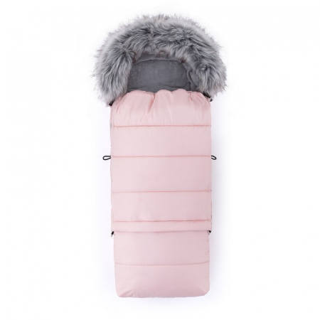 Sac de iarna, Feedo, Multifunctional, Poate fi utilizat ca geanta prin desfacerea fermoarului, Atasabil la carucior, Lana, 110 cm, 0-3 ani, Roz [2]
