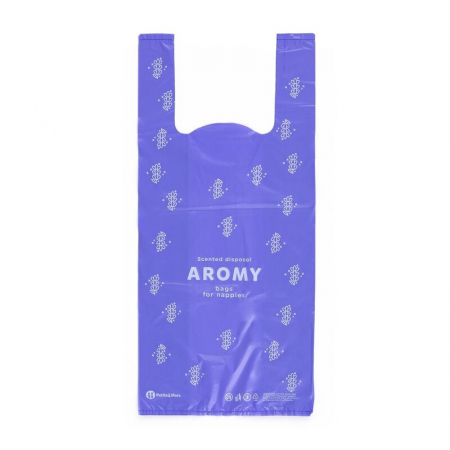 Saci parfumati, Petite&Mars, Pentru scutece, Aromy, Cu miros de lavanda, Rezistenti, Manere lungi, 100 bucati, Mov [1]