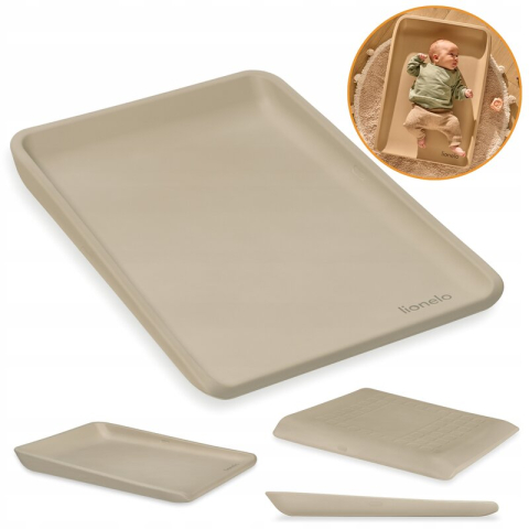 Saltea de infasat, Lionelo, Megs, Moale, Utilizabil si fara husa, Impermeabila, Design ergonomic, 70x49 cm, Fara BPA, Conform cu standardul de securitate EN71-3, 0 luni+, Bej [2]