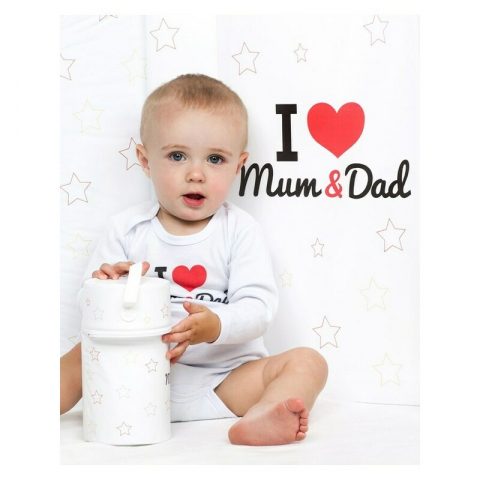 Saltea de infasat, New Baby, I love mum and dad, 50x70, Din material plastic rezistent la apa, Fara substante nocive, 0 luni+, White [2]
