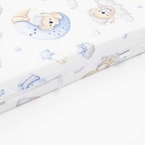 Saltea patut bebe, New Baby, Din spuma, Cu husa detasabila, 120x60x6 cm, 0 luni+, Blue Koala [2]
