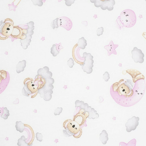 Saltea patut bebe, New Baby, Din spuma, Cu husa detasabila, 120x60x6 cm, 0 luni+, Pink Koala [1]