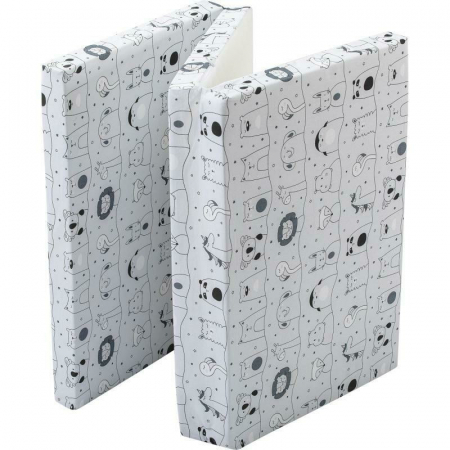 Mobilier si Lenjerie - Saltea pliabila, FreeON, Pentru patut, Cu husa detasabila din bumbac, Pentru patut de dimensiunea 120x60 cm, Conform cu standardul european de securitate EN 16890/2021, Animal Kingdom