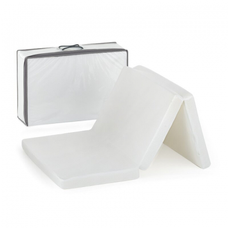 Mobilier si Lenjerie - Saltea pliabila, Petite&Mars, Foldie, Multifunctionala, Include o geanta de transport, Cu husa detasabila, Din spuma, 120x60x5 cm, Alb