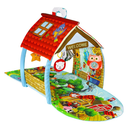 Salteluta interactiva Lionelo, Agnes, Cu jucarii, Conform cu standardul european de securitate EN71, 142x142x45 cm, Multicolor [3]