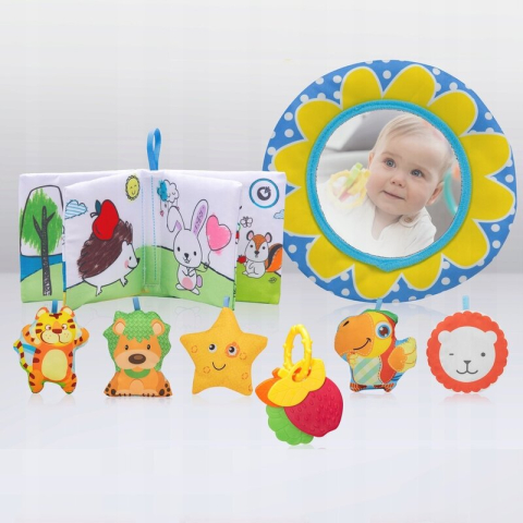 Salteluta interactiva, Lionelo, Anika, Cu jucarii, Oglinda, Perna, Conform cu standardul european de securitate EN71, Multicolor [8]