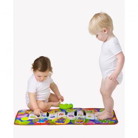 Jucarii si Jocuri - Salteluta, Playgro, Pentru bebelusi, Pian de Jucarie, Jumbo Jungle Musical, 79 cm, Cu 8 melodii