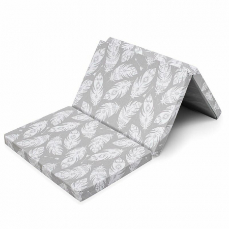 Mobilier si Lenjerie - Salteluta pliabila, New Baby, Standard, Pentru patut, Cu geanta de transport inclusa, Cu husa detasabila din bumbac, Din spuma, 120x60x5 cm, 0 luni+, Feather