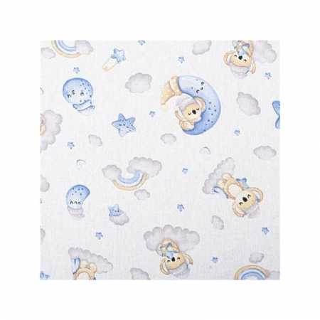 Salteluta pliabila, New Baby, Standard, Pentru patut, Cu geanta de transport inclusa, Cu husa detasabila din bumbac, Din spuma, 120x60x5 cm, 0 luni+, Koala Blue [5]