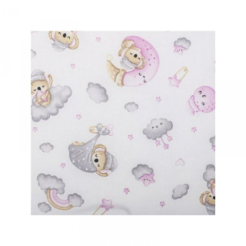 Salteluta pliabila, New Baby, Standard, Pentru patut, Cu geanta de transport inclusa, Cu husa detasabila din bumbac, Din spuma, 120x60x5 cm, 0 luni+, Koala Pink [4]