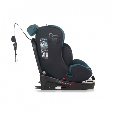 Scaun auto, Be Cool, Easy I-Size, Rotire 360 grade, 40 - 150 cm, 0 - 36 kg, Cu Isofix si Centura Top Tether, Conform cu standardul european de securitate ECE R129, Be Petrol [18]