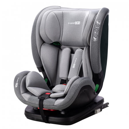 Scaune inaltatoare - Scaun auto, FreeON, Trex, Pentru copii, I-Size, 76 - 150 cm, Tehnologie Isofix + Top Tether, Spatar si tetiera reglabile, Conform ECE R129, Grey