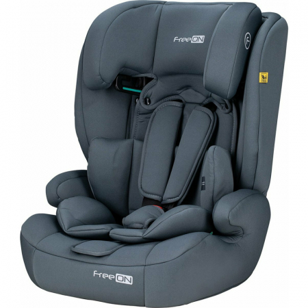Scaun auto, FreeON, Uran, Pentru copii, I-Size, 76 - 150 cm/ 1 - 12 ani, Cu tetiera reglabila in 14 pozitii, Conform cu standardul european de securitate ECE R129, Dark Grey [10]