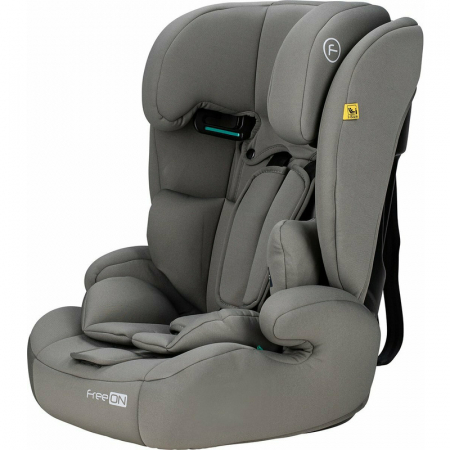 Scaun auto, FreeON, Uran, Pentru copii, I-Size, 76 - 150 cm/ 1 - 12 ani, Cu tetiera reglabila in 14 pozitii, Conform cu standardul european de securitate ECE R129, Khaki Grey [15]