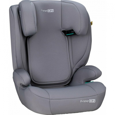 Scaune inaltatoare - Scaun auto, FreeON, Vega, I-Size, Grupa 2/3, 100-150 cm, 4-12 ani, Cu husa detasabila, Cu cotiere, Cu tetiera reglabila 14 pozitii, Conform cu standardul european de securitate ECE R129, Gri