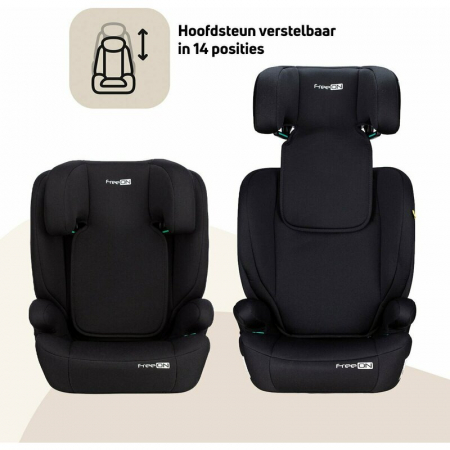 Scaun auto, FreeON, Vega, I-Size, Grupa 2/3, 100-150 cm, 4-12 ani, Cu husa detasabila, Cu cotiere, Cu tetiera reglabila 14 pozitii, Conform cu standardul european de securitate ECE R129, Negru [12]