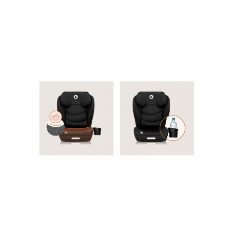 Scaun auto i-Size, Lionelo, Neal, Spatar reglabil in 4 pozitii, Tetiera in 10 pozitii, Suport sticla inclus, 15-36 Kg, 100-150 cm, Cu Isofix, Conform ECE R129, Negru [36]