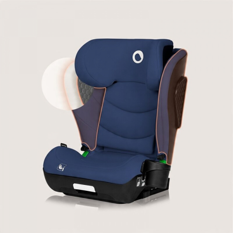 Scaun auto i-Size, Lionelo, Neal, Spatar reglabil in 4 pozitii, Tetiera in 10 pozitii, Suport sticla inclus, 15-36 Kg, 100-150 cm, Cu Isofix, Conform ECE R129, Albastru [16]