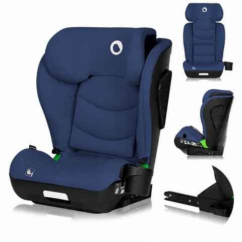 Scaun auto i-Size, Lionelo, Neal, Spatar reglabil in 4 pozitii, Tetiera in 10 pozitii, Suport sticla inclus, 15-36 Kg, 100-150 cm, Cu Isofix, Conform ECE R129, Albastru [3]
