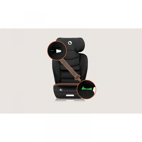 Scaun auto i-Size, Lionelo, Neal, Spatar reglabil in 4 pozitii, Tetiera in 10 pozitii, Suport sticla inclus, 15-36 Kg, 100-150 cm, Cu Isofix, Conform ECE R129, Negru [21]
