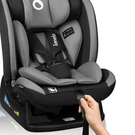 Scaun auto, Lionelo, Aart i-Size, Cu spatar inclinabil in 4 pozitii, Cu tetiera reglabila in 13 pozitii, 0-36 Kg, 40-150 cm, Cu centura siguranta in 3 puncte, Conform cu ECE R129/03, Gri [20]