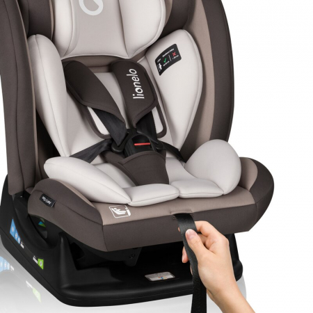 Scaun auto, Lionelo, Aart i-Size, Cu spatar inclinabil in 4 pozitii, Cu tetiera reglabila in 13 pozitii, 0-36 Kg, 40-150 cm, Cu centura siguranta in 3 puncte, Conform cu ECE R129/03, Bej [19]