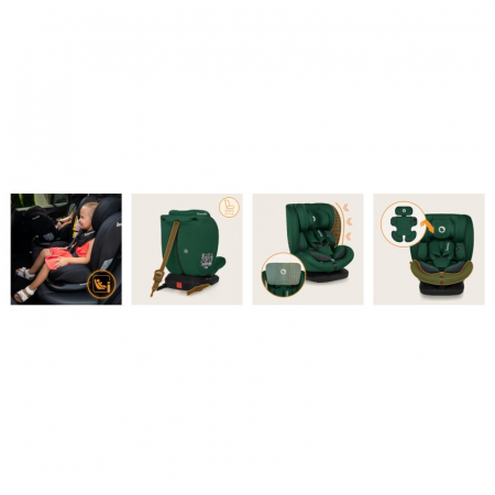 Scaun auto, Lionelo, Bastiaan i-Size, 4 in 1, Protectie laterala, Cu spatar inclinabil in 4 pozitii, Cu tetiera reglabila in 7 pozitii, Rotire 360 grade, Top Tether, 0-36 Kg, 40-150 cm, Cu Isofix, Con [22]