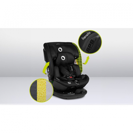 Scaun auto, Lionelo, Bastiaan RWF i-Size, Pozitie de somn, Protectie laterala, Rotire 360 grade, 0-36 Kg, Cu Isofix si Centura Top Tether, Conform cu standardul european de securitate ECE R129, Negru [38]