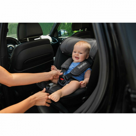 Scaun auto, Lionelo, Bastiaan RWF i-Size, Pozitie de somn, Protectie laterala, Rotire 360 grade, 0-36 Kg, Cu Isofix si Centura Top Tether, Conform cu standardul european de securitate ECE R129, Gri [49]