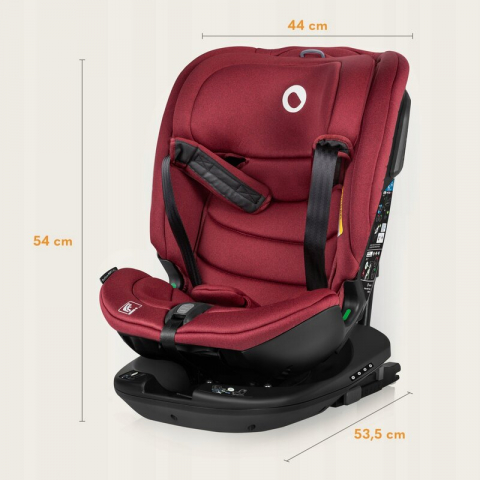 Scaun auto, Lionelo, Bastiaan RWF i-Size, Pozitie de somn, Protectie laterala, Rotire 360 grade, 0-36 Kg, Cu Isofix si Centura Top Tether, Conform cu standardul european de securitate ECE R129, Rosu [24]