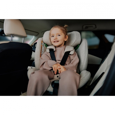 Scaun auto, Lionelo, Harmony i-Size, Rotire 360 grade, Protectie laterala, Cu spatar reglabil in 5 pozitii, Cu tetiera reglabila in 12 pozitii, 0-36 Kg, 40-150 cm, Cu Isofix, Husa din bambus, Conform  [62]
