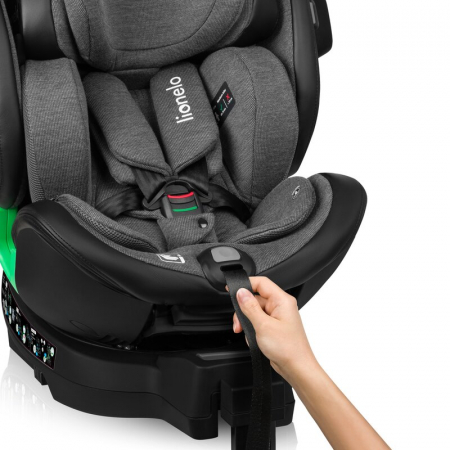 Scaun auto, Lionelo, Harmony i-Size, Rotire 360 grade, Protectie laterala, Cu spatar reglabil in 5 pozitii, Cu tetiera reglabila in 12 pozitii, 0-36 Kg, 40-150 cm, Cu Isofix, Husa din bambus, Conform  [24]