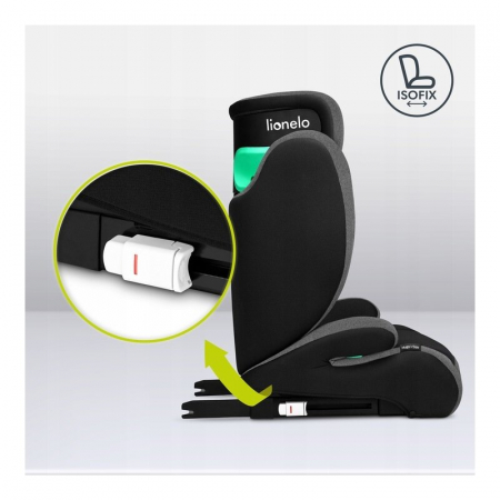 Scaun auto, Lionelo, Hugo i-Size, Universal, Orientare in directia sensului de mers, Reglabil, Conform standardului de securitate R129, 100-150 cm, 4-12 ani, Gri [20]