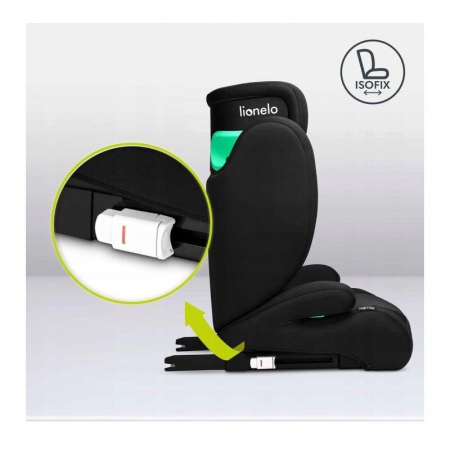 Scaun auto, Lionelo, Hugo i-Size, Universal, Orientare in directia sensului de mers, Reglabil, Conform standardului de securitate R129, 100-150 cm, 4-12 ani, Negru [18]