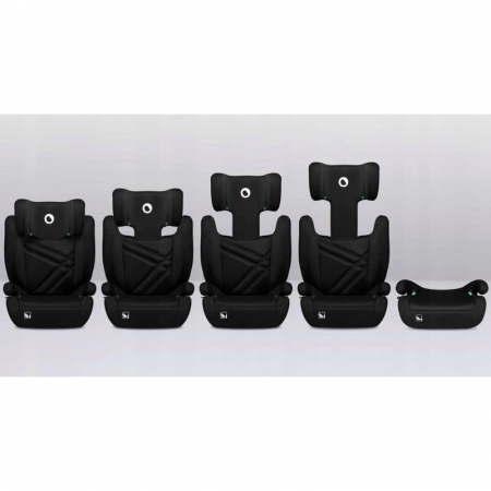 Scaun auto, Lionelo, Hugo i-Size, Universal, Orientare in directia sensului de mers, Reglabil, Conform standardului de securitate R129, 100-150 cm, 4-12 ani, Negru [3]