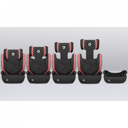 Scaun auto, Lionelo, Hugo i-Size, Universal, Orientare in directia sensului de mers, Reglabil, Conform standardului de securitate R129, 100-150 cm, 4-12 ani, Roz [17]