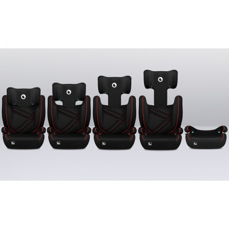 Scaun auto, Lionelo, Hugo i-Size, Universal, Orientare in directia sensului de mers, Reglabil, Conform standardului de securitate R129, 100-150 cm, 4-12 ani, Rosu [17]